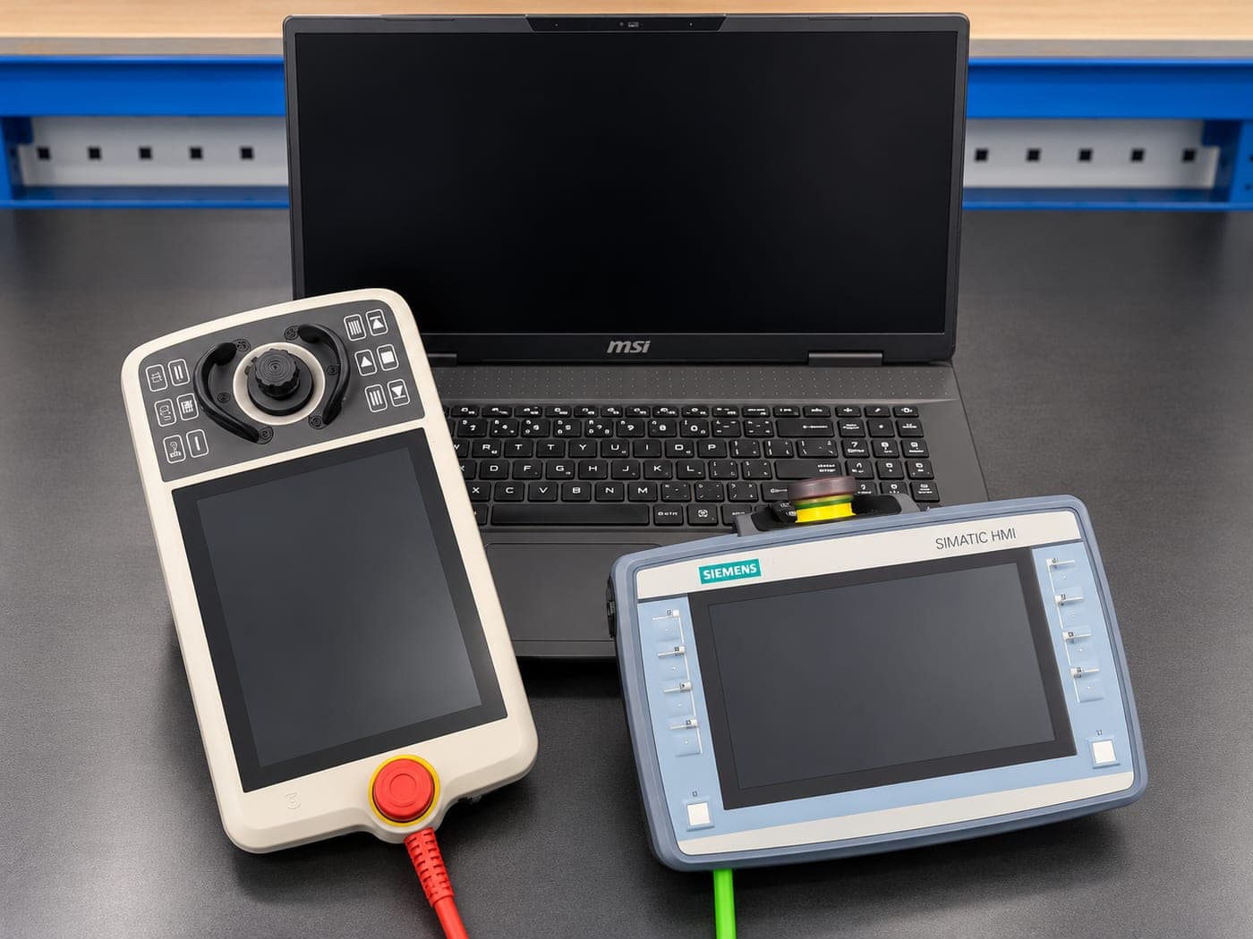 Programování robotu a HMI panelu Siemens z notebooku
